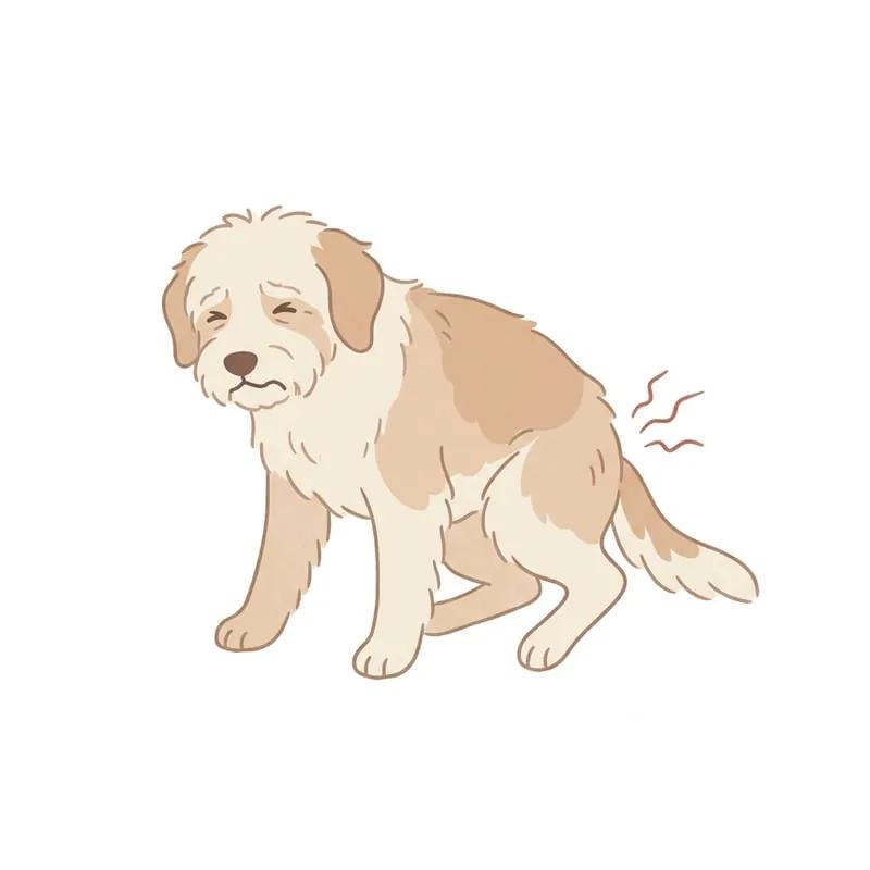 Whimpers when moving