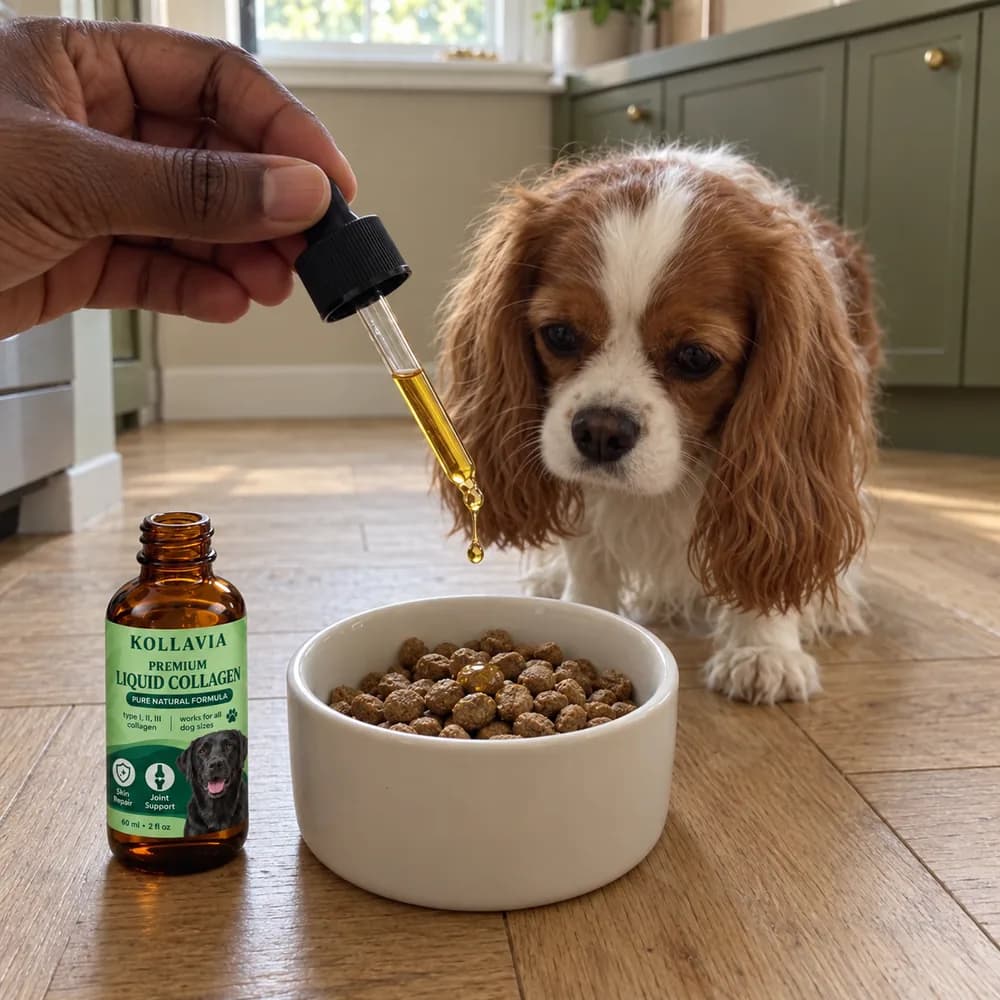 Drizzle it over the food they already eat. It mixes right in, so most dogs never notice it's there.